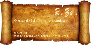 Rosenblüth Zsombor névjegykártya